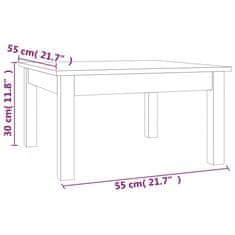 Vidaxl Konferenční stolek bílý 55 x 55 x 30 cm masivní borové dřevo