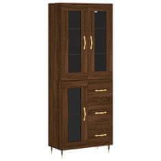 Vidaxl Skříň highboard hnědý dub 69,5 x 34 x 180 cm kompozitní dřevo