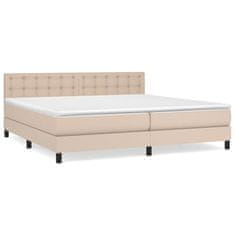 Vidaxl Box spring postel s matrací cappuccino 200 x 200 cm umělá kůže