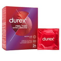 Durex Kondomy Feel Thin Extra Lubricated Regular Fit (Odstín 24 ks)