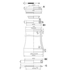 Neco Hlavové složení AH 11/8"-1.5" Al cartr.