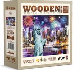 Wooden city Dřevěné puzzle Noční New York 1010 dílků