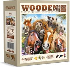 Wooden city Dřevěné puzzle Koně všude kolem 505 dílků