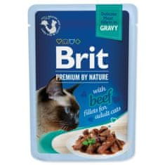 Brit Kapsička Premium by Nature hovězí filety v omáčce 85g