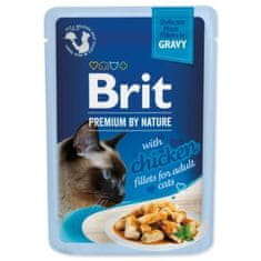 Brit Kapsička Premium by Nature kuřecí filety v omáčce 85g