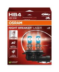 Osram OSRAM HB4 12V 51W P22d NIGHT BREAKER LASER plus 150procent více světla 2ks 9006NL-2HB