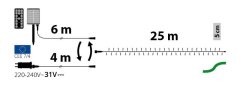 Xmas King XmasKing LED řetěz 25m 500 LED solární / trafo 230V venkovní, teplá bílá (LED světelný řetěz venkovní)