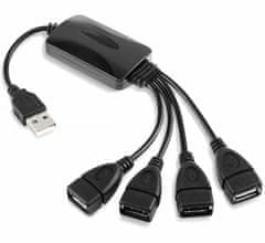 APT AK22 USB HUB 2.0, 4 portový černý