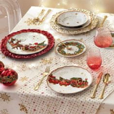 Brandani Vánoční jídelní porcelánová 18-ti dílná sada talířů CHRISTMAS BRANDANI