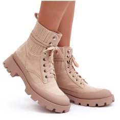 Dámské boty Trapper Lace-up Beige velikost 40