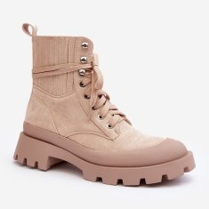 Dámské boty Trapper Lace-up Beige velikost 40