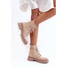 Dámské boty Trapper Lace-up Beige velikost 40