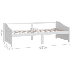 Vidaxl 3místná válenda bílá masivní borovice 90 x 200 cm