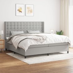 Vidaxl Box spring postel s matrací světle šedá 200 x 200 cm textil