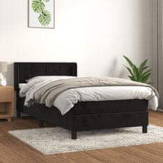 Vidaxl Box spring postel s matrací černá 90x200 cm samet