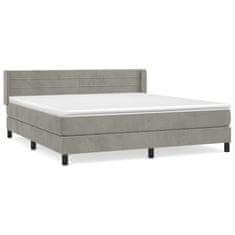 Vidaxl Box spring postel s matrací světle šedá 160x200 cm samet