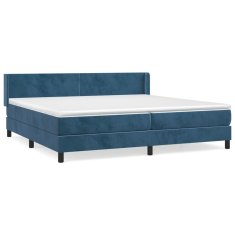 Vidaxl Box spring postel s matrací tmavě modrá 200x200 cm samet