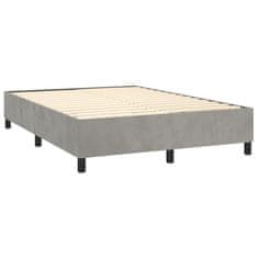 Vidaxl Box spring postel s matrací světle šedá 140x200 cm samet