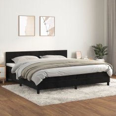 Vidaxl Box spring postel s matrací černá 200x200 cm samet