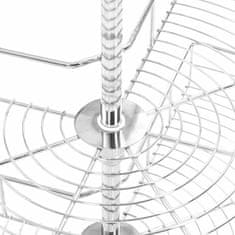 Vidaxl 2patrový kuchyňský drátěný koš stříbrný 270 stupňů 71x71x80 cm