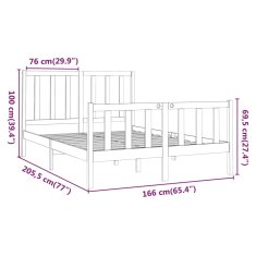 Vidaxl Postel bez matrace bílá 160 x 200 cm masivní borovice