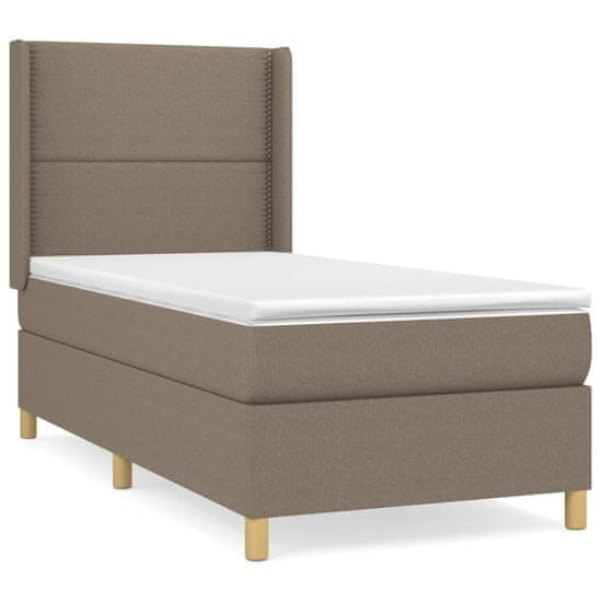 Vidaxl Box spring postel s matrací taupe 90x190 cm textil