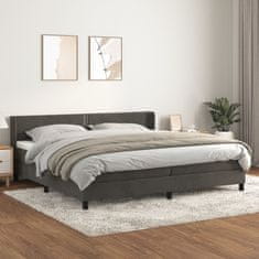 Vidaxl Box spring postel s matrací tmavě šedá 200x200 cm samet