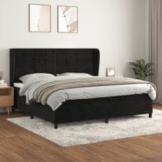 Vidaxl Box spring postel s matrací černá 200x200 cm samet