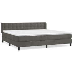 Vidaxl Box spring postel s matrací tmavě šedá 200x200 cm samet