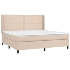 Vidaxl Box spring postel matrace a LED cappuccino 200x200cm umělá kůže