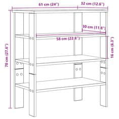 Vidaxl Botník kouřový dub 61x32x70 cm kompozitní dřevo