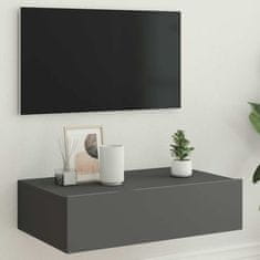 Vidaxl TV skříňka s LED osvětlením šedá 60 x 35 x 15,5 cm