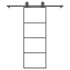 Vidaxl Posuvné dveře s kováním 76x205 cm ESG sklo a hliník