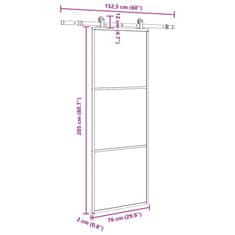 Vidaxl Posuvné dveře s kováním 76x205 cm ESG sklo a hliník