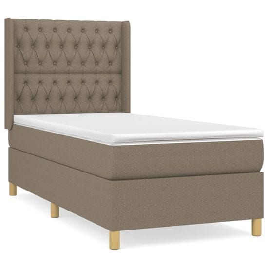 Vidaxl Box spring postel s matrací taupe 90x190 cm textil