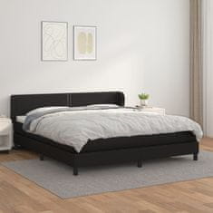 Vidaxl Box spring postel s matrací černá 160x200 cm umělá kůže