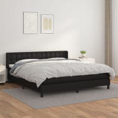 Vidaxl Box spring postel s matrací černá 160x200 cm umělá kůže