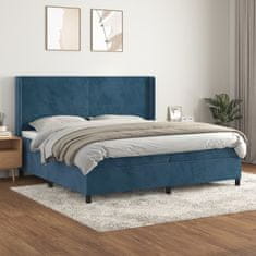 Vidaxl Box spring postel s matrací tmavě modrá 200x200 cm samet