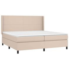 Vidaxl Box spring postel matrace a LED cappuccino 200x200cm umělá kůže