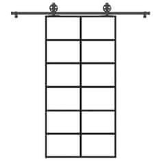 Vidaxl Posuvné dveře s kováním 102x205 cm ESG sklo a hliník