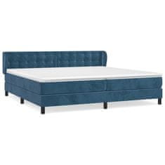 Vidaxl Box spring postel s matrací tmavě modrá 200x200 cm samet