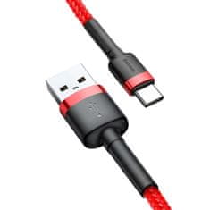 Borofone Baseus Cafule USB-A na USB-C kabel QC 3.0, 3A - 0,5 m – Červená/Černá KP35153