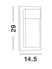 Nova Luce NOVA LUCE venkovní nástěnné svítidlo LETO černý hliník akrylový difuzor LED 18W 3000K 220-240V 120st. IP65 9060202