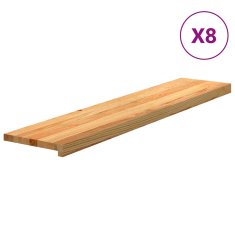 Vidaxl Nášlapy na schody 8 ks světle hnědé 120x25x2 cm masivní dub