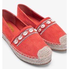 Oranžové espadrilky s mušlemi velikost 40