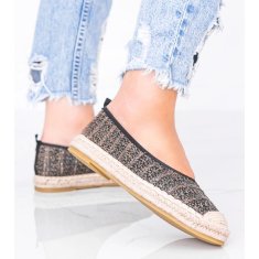 Hnědé espadrilky se zlatou nití Zoey velikost 38