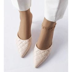 Žabky Lambert beige quilted stiletto velikost 36