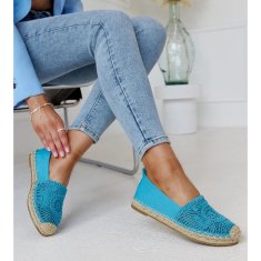 Modré espadrilky s výšivkou velikost 36