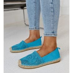 Modré espadrilky s výšivkou velikost 36