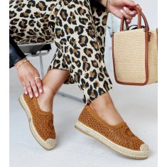 Hnědé vyšívané espadrilky velikost 40